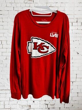 Majestic Threads Kansas City Chiefs Super Bowl LVII Mahomes Long Sleeve Shirt XL